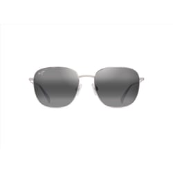 Maui Jim Olali AF Unisex Shiny Silver w/Black Frame Neutral Grey Lens Polarized Sunglasses