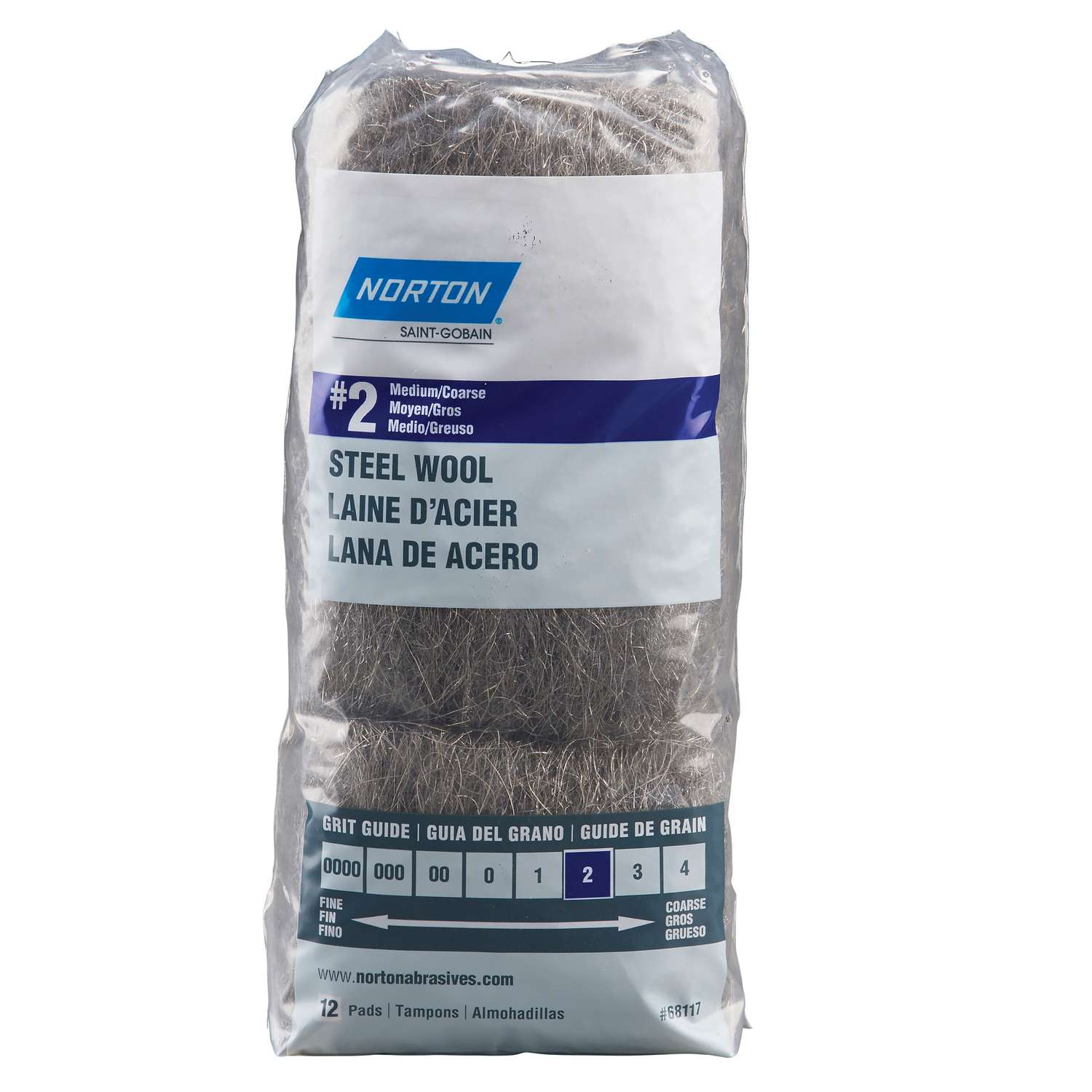 Norton 2 Grade Medium/Coarse Steel Wool Pad 12 pk Ace Hardware