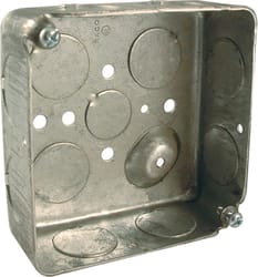 Raco 4 in. Square Steel 2 gang Junction Box Gray