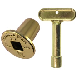 Arrowhead Brass Polished Brass Log Lighter Flange & Key 2 pk