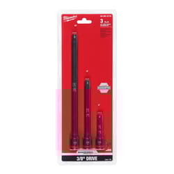 Milwaukee Shockwave 3/8 in. drive SAE 6 Point Impact Rated Extension Set 3 pc