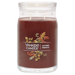 Yankee Candle Signature Brown Autumn Wreath Scent Candle Jar 20 oz