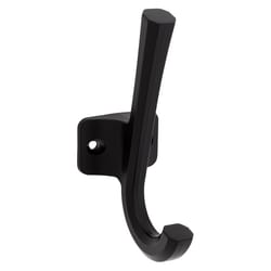 National Hardware Powell Medium Matte Black Aluminum 4-15/16 in. L Angled Hook 60 lb 1 pk