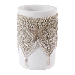 Avanti Linens Macrame Shells Ivory Plastic Tumbler