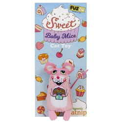 Fuzzu Sweet Baby Mice Multicolored Cupcake Mouse Catnip Toy One Size AWG 1 pk