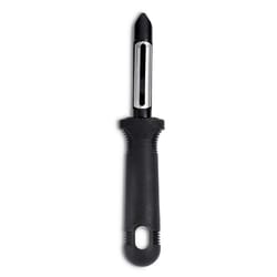 HIC Kitchen Black/Silver Steel Swivel Peeler
