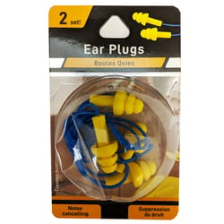 Jacent 33 dB Nylon/Silicone Earplugs Yellow 2 pair