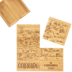 Totally Bamboo Black/Natural Bamboo Coaster Puzzle Set