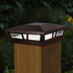 Classy Caps Brown Solar Powered 1 W LED Post Cap Light 1 pk