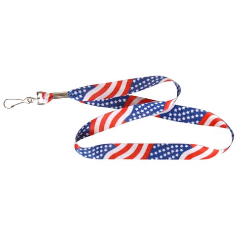 Hillman American Flag Polyester Multicolored Decorative Key Chain Lanyard Hillman American Flag Polyester Multicolored Decorative Key Chain Lanyard