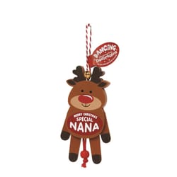 Christmas Dancing Decor Brown Special Nana Ornament 5 in.