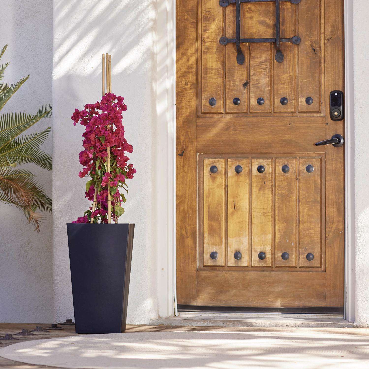 Bloem 20 in. H X 11.5 in. W X 11.5 in. D Plastic Tall Finley Planter Charcoal