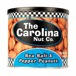 The Carolina Nut Company Sea Salt and Pepper Peanuts 12 oz Can