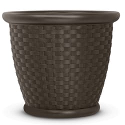 Suncast Sonora 20.13 in. H X 22 in. W Resin Planter Brown