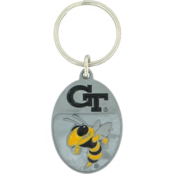 HILLMAN NCAA Tempered Steel Gray Split Ring Keychain