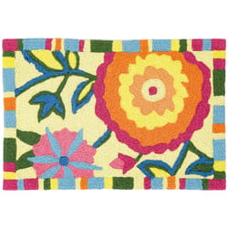 Jellybean 20 in. W X 30 in. L Multi-Color Summertime Flowers Polyester Accent Rug