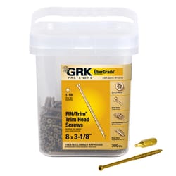 GRK Fasteners UberGrade No. 8 in. X 3-1/8 in. L Star Trim Head W-Cut Construction Screws