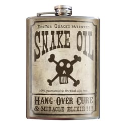 Trixie & Milo Snake Oil 8 oz Multicolored Stainless Steel Flask