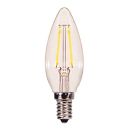 Satco . B11 E12 (Candelabra) Filament LED Bulb Warm White 25 Watt Equivalence 2 pk