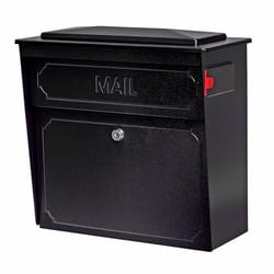 Mail Boss Townhouse Modern Galvanized Steel Wall Mount Black Locking Mailbox