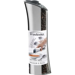 Trudeau Clear/Silver Stainless Steel Pepper Mill