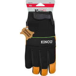 Kinco Premium Men's Indoor/Outdoor Hybrid Driver Gloves Black/Orange XL 1 pair