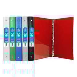 Bazic Products 1 in. W X 9.5 in. L 3-Ring Assorted Poly Binder