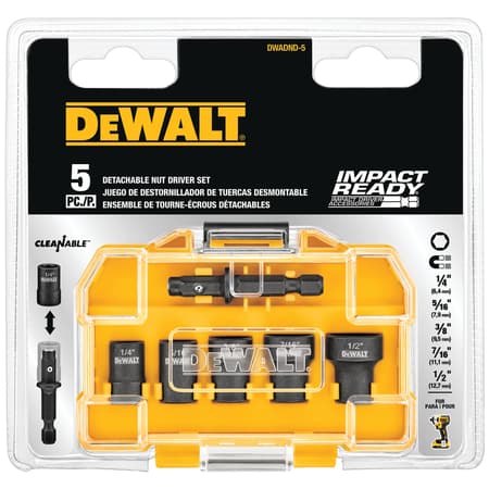 DeWalt Detatchable Nut Driver Set Black Oxide 5 pc Ace Hardware