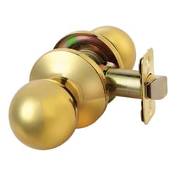 Ace Ball Polished Brass Passage Door Knob Right or Left Handed