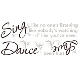 RoomMates 19 in. W X 7 in. L Dance Sing Love Peel and Stick Wall Decal