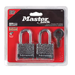 Master Lock 380T 1.5625 in. H X 1-9/16 in. W X 1-1/2 in. L Steel 4-Pin Cylinder Padlock Keyed Alike