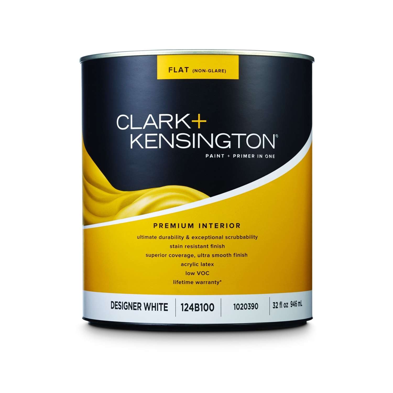 Clark+Kensington Flat Non-Glare Designer White Premium Paint Interior 1 ...