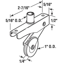 Prime-Line 1 in. D X 0.25 in. L Steel Roller Assembly 2 pk