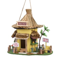 Songbird Valley Tiki Hut 9.75 in. H X 9.75 in. W X 9 in. L Wood Bird House