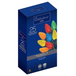 Celebrations Blue LED C9 Multicolored 25 ct String Christmas Lights 16 ft.