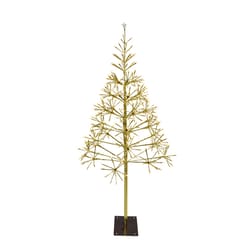 Celebrations Platinum LED Warm White Shimmering Tree 4.5 ft. Pathway Decor