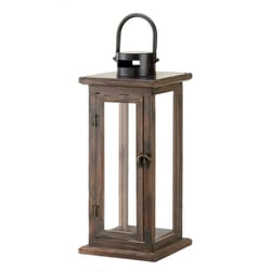 Gallery of Light Lodge 15.75 in. Wood Lantern Dark Brown