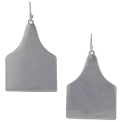 Montana Silversmiths Women's Longhorn Cow Tag Silver/Turquoise Earrings