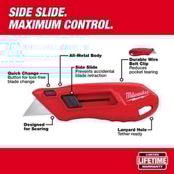 Milwaukee 5 in. Sliding Compact Utility Knife Red