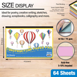 Bazic Products 6 in. W X 9 in. L Mini Construction Paper 64 sheet