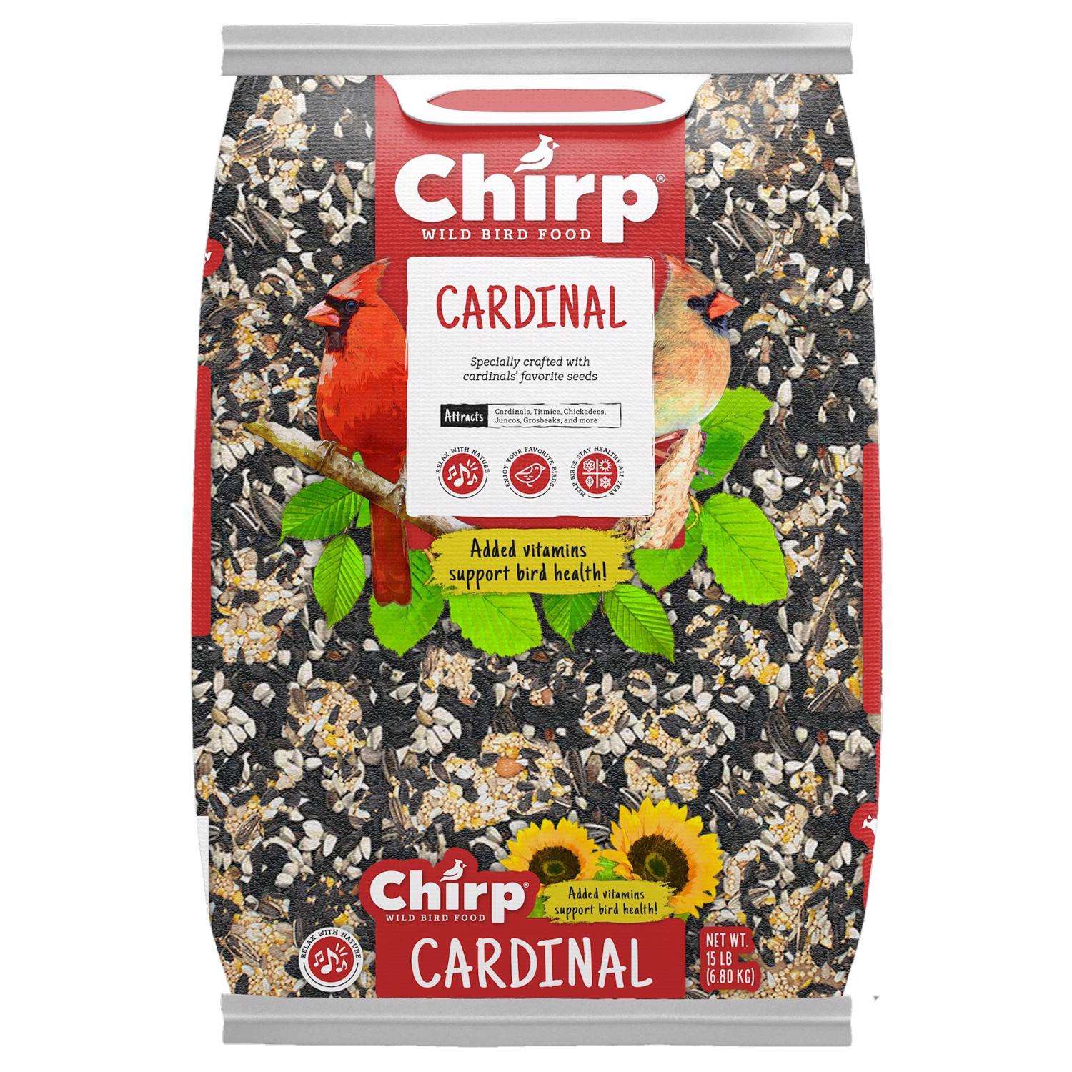 Chirp Cardinal Wild Bird Black Oil Sunflower Wild Bird Food 15 lb - Ace ...