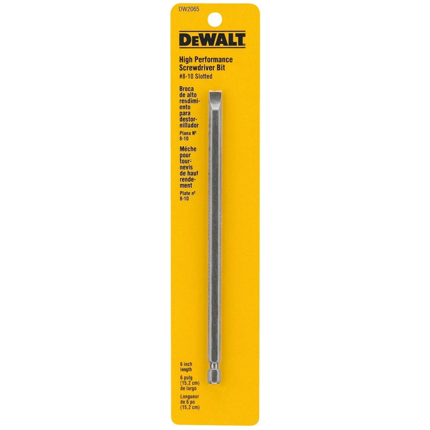 Photos - Drill Bit DeWALT Slotted 6 in. L Screwdriver Bit Heat-Treated Steel 1 pc DW2065 