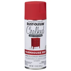 Rust-Oleum Chalked Ultra Matte Farmhouse Red Oil-Based Acrylic Sprayable Chalk Paint 12 ounce