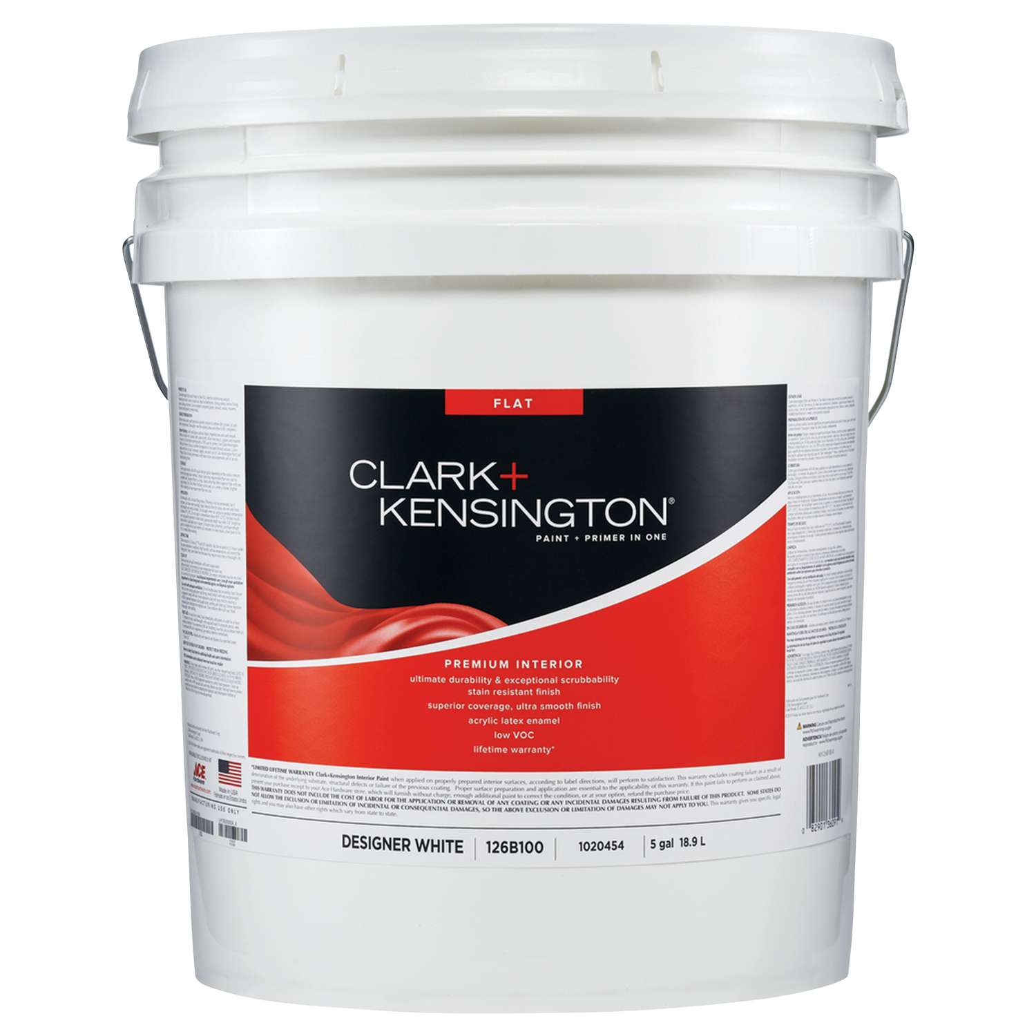 Clark+Kensington Flat Designer White Acrylic Latex Paint + Primer