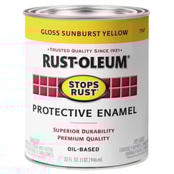 Rust-Oleum Stops Rust Indoor and Outdoor Gloss Sunburst Yellow Oil-Based Protective Paint 1 qt