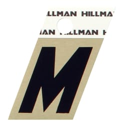 HILLMAN 1.5 in. Black Aluminum Self-Adhesive Letter M 1 pc