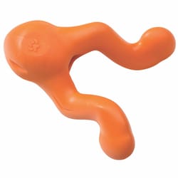 West Paw Zogoflex Orange Synthetic Rubber Tizzi Tug Toy Dog Treat Toy/Dispenser Large