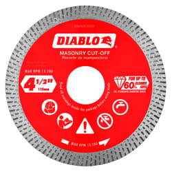 Diablo 4-1/2 in. D X 7/8 in. Diamond Masonry Cut-Off Disc 1 pk
