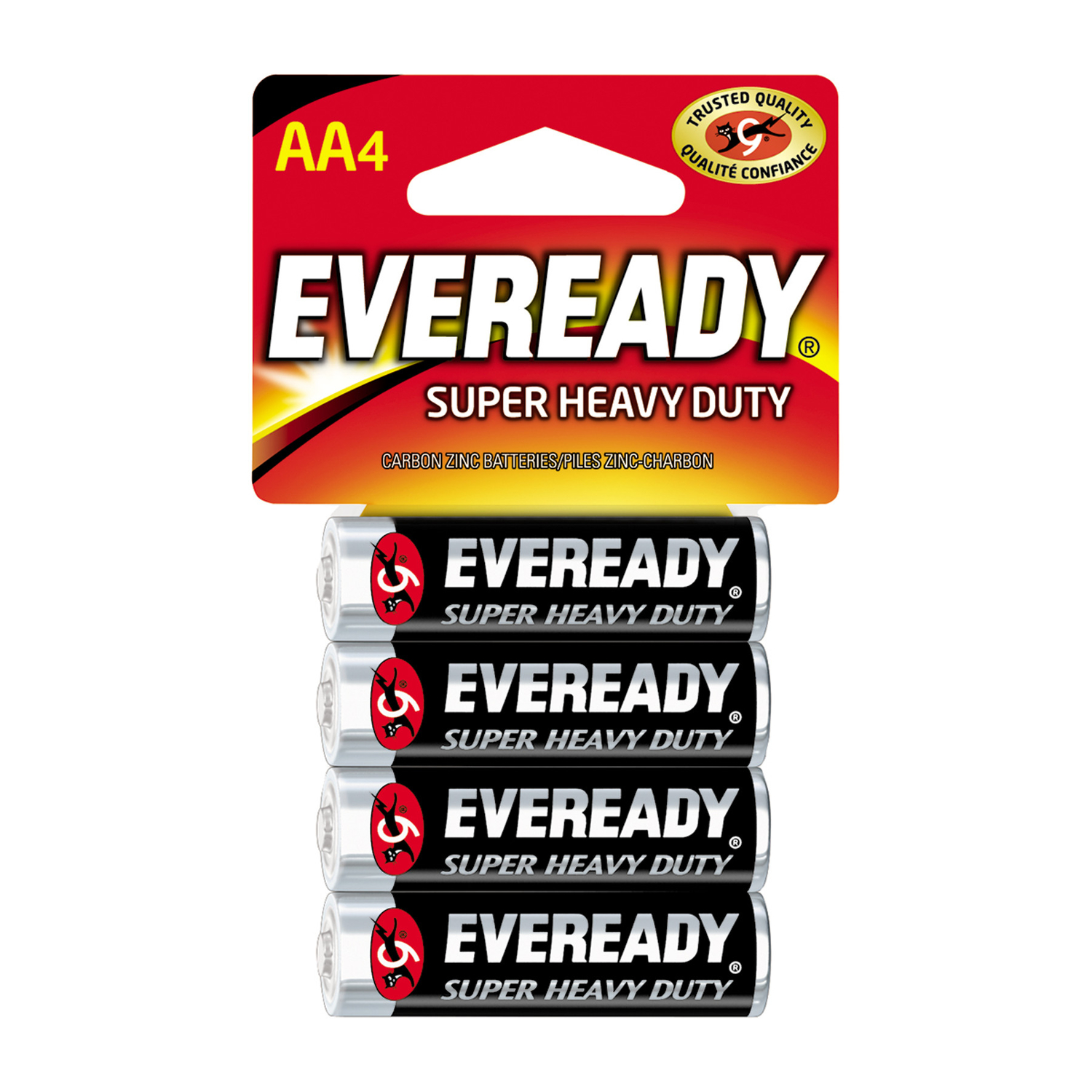 UPC 039800040008 product image for Eveready Super Heavy Duty AA Zinc Carbon Batteries 4 pk Carded | upcitemdb.com