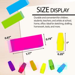 Bazic Products Assorted Neon Pencil Eraser Assortment 15 pk